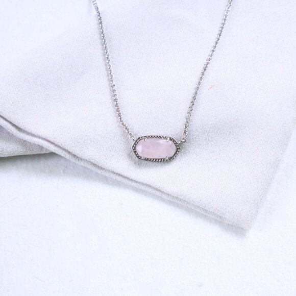 Kendra Scott | Elisa - Silver Rose Quartz Necklace - Picture 2 of 2